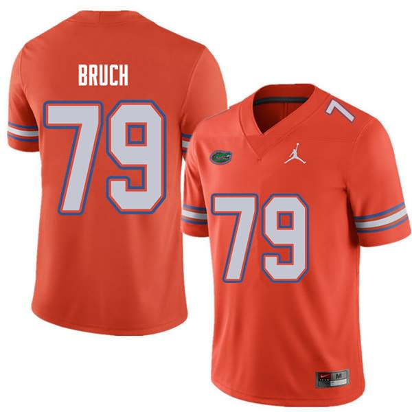 NCAA Florida Gators Dallas Bruch Men's #79 Jordan Brand Orange Stitched Authentic College Football Jersey KYD8764AO